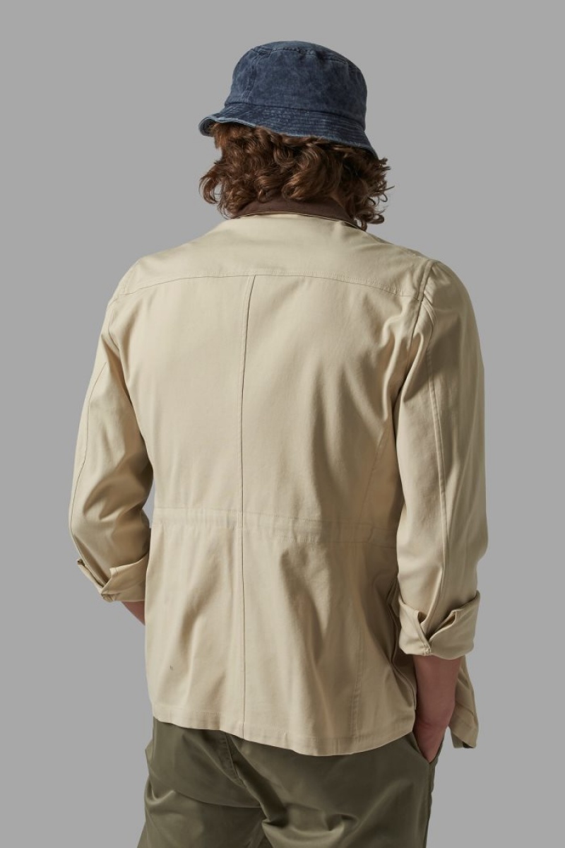 Chaquetas La Martina Regular-fit Stretch Cotton Sahariana Hombre Beige Chile | QJA-3049