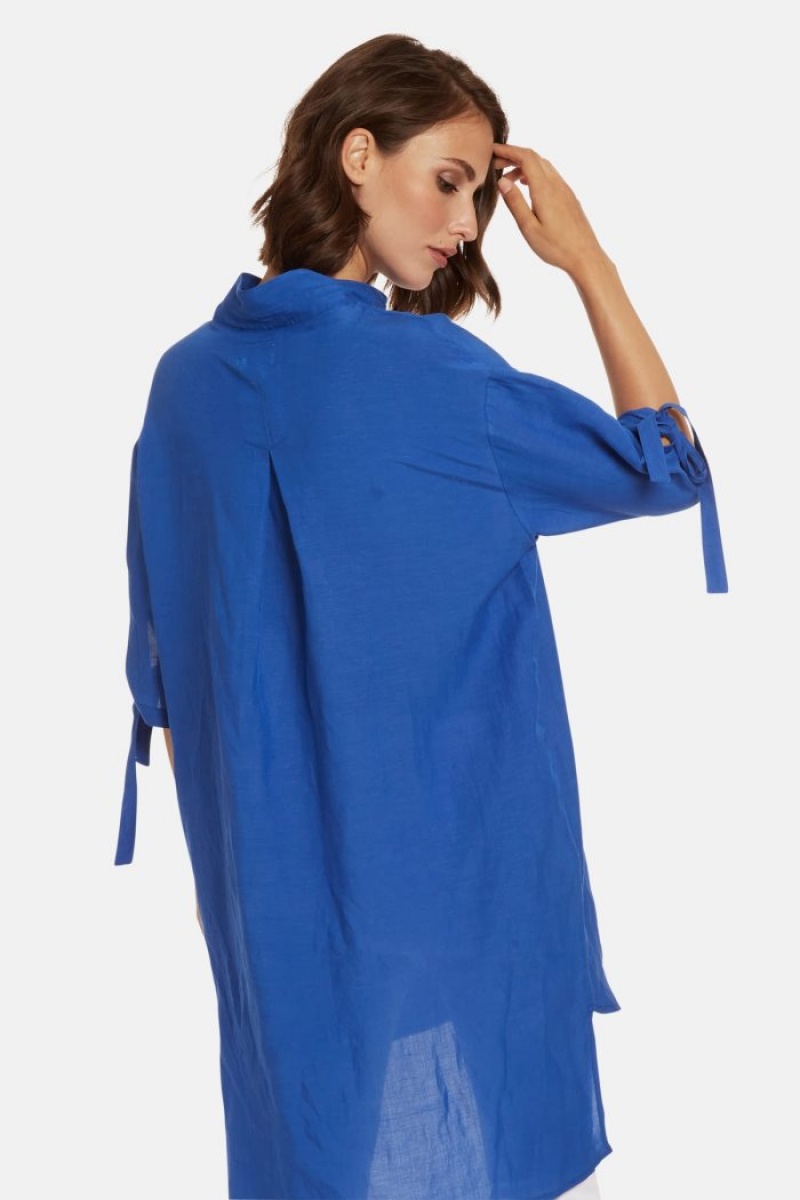 Kaftan La Martina Regular-fit Linen-blend Mujer Azules Chile | BXG-2467