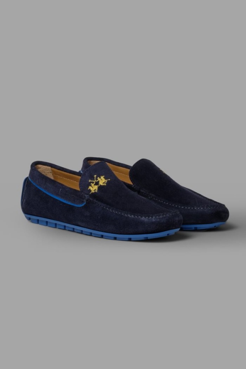 Mocasines La Martina Gamuza Hombre Azul Marino Azules Chile | MKZ-0390