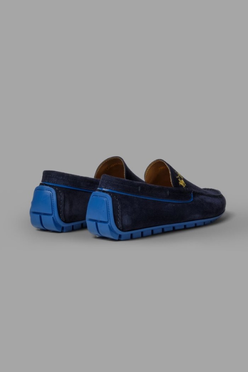 Mocasines La Martina Gamuza Hombre Azul Marino Azules Chile | MKZ-0390