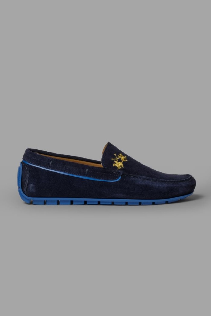 Mocasines La Martina Gamuza Hombre Azul Marino Azules Chile | MKZ-0390