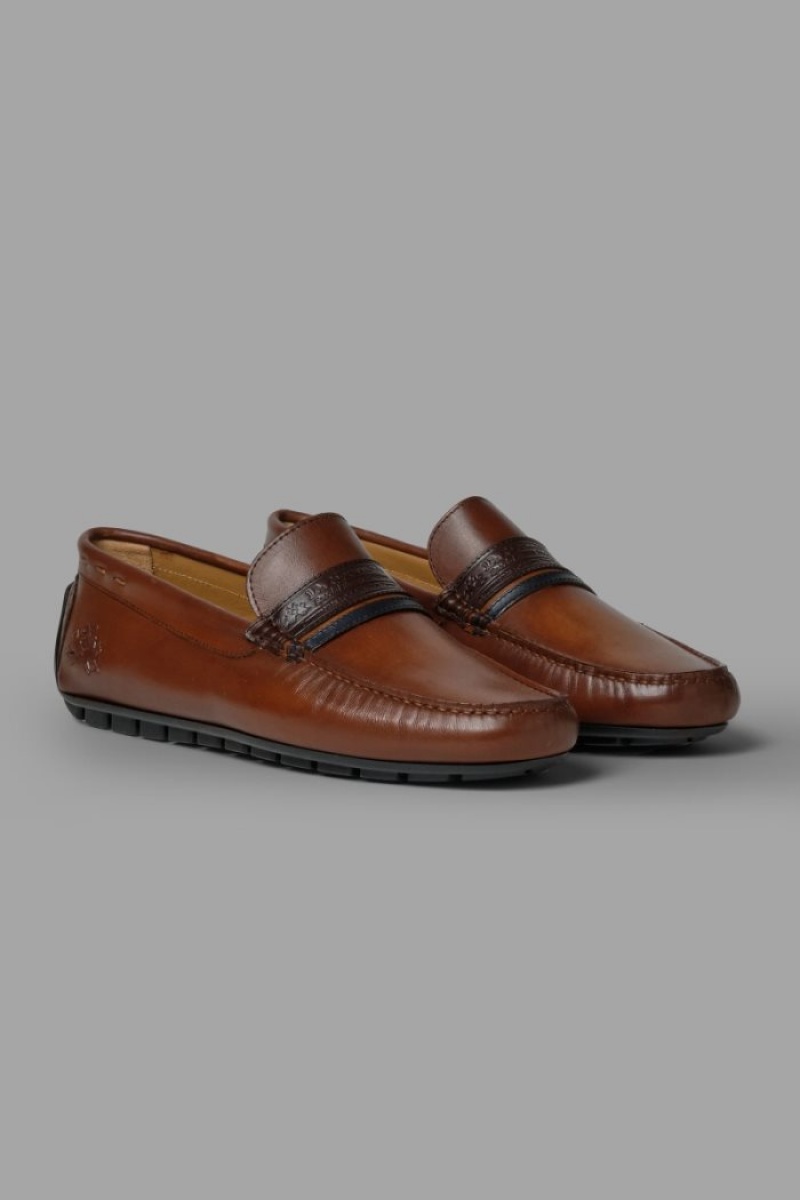 Mocasines La Martina Two-tone Leather Hombre Marrones Chile | QIZ-5769