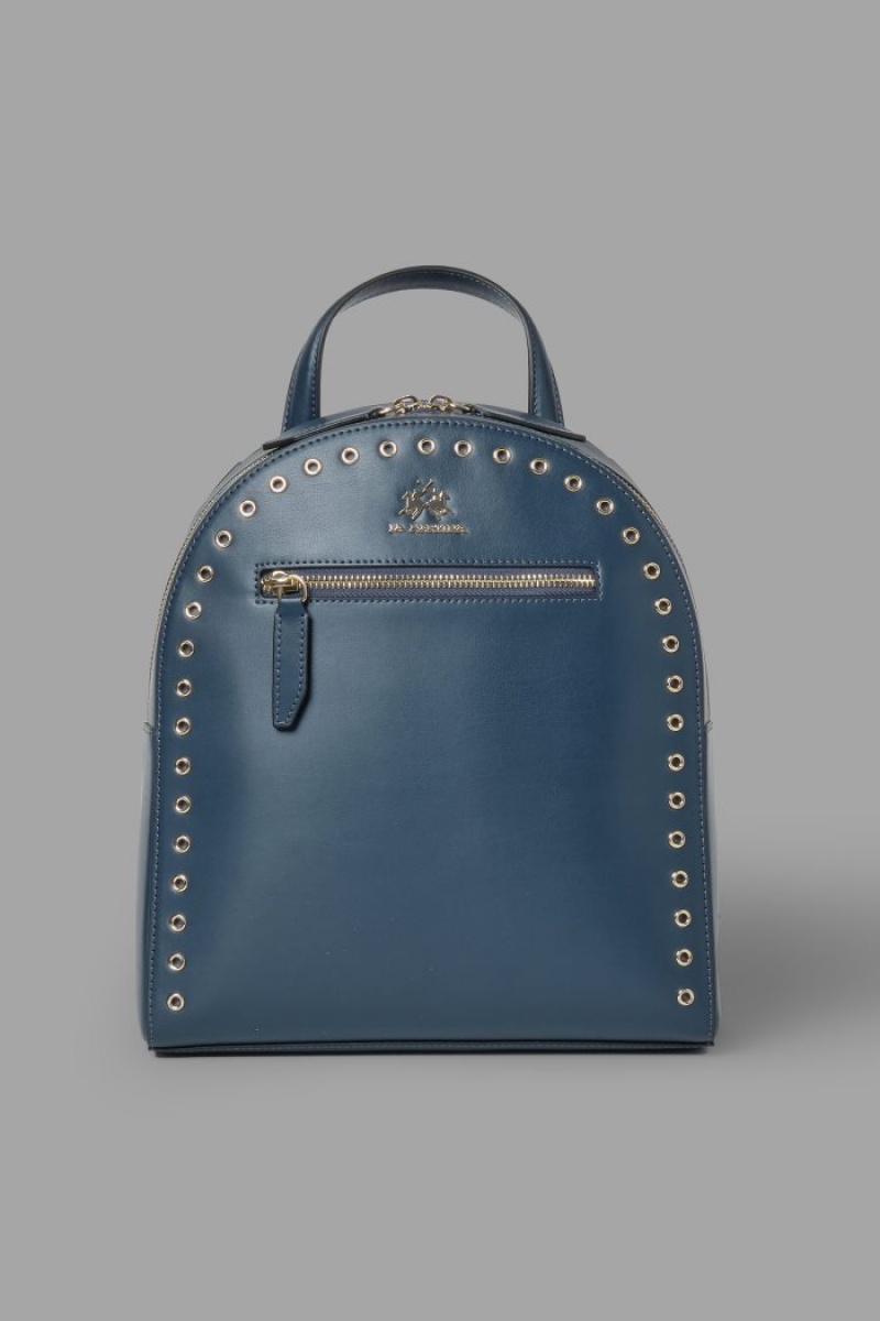 Mochilas La Martina Stud-embellished Leather Mujer Azul Marino Chile | DNL-3621