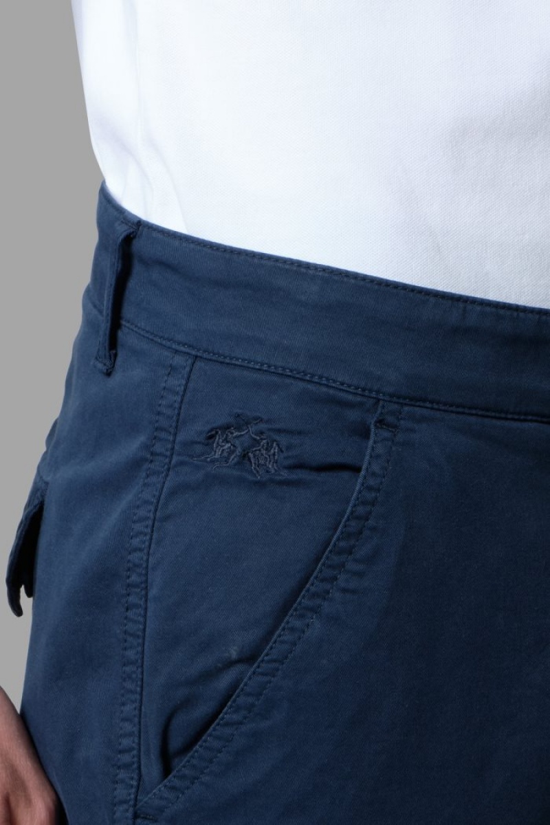 Pantalones Chinos La Martina Regular-fit Stretch Cotton Hombre Azul Marino Chile | HGV-1909