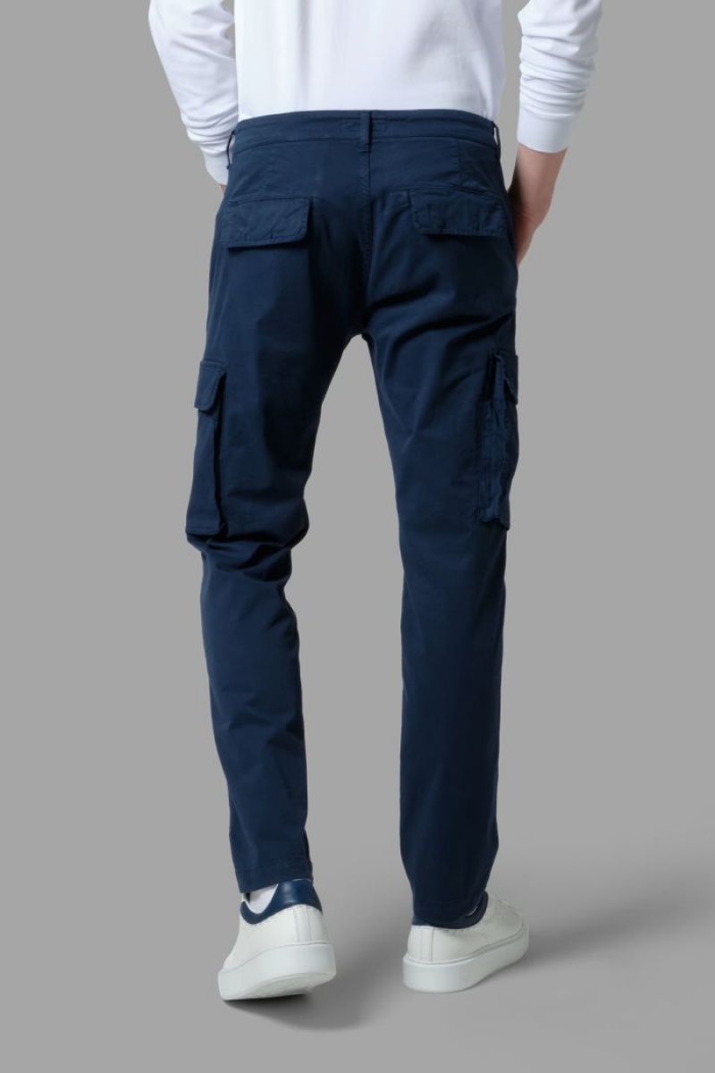 Pantalones Chinos La Martina Regular-fit Stretch Cotton Hombre Azul Marino Chile | HGV-1909