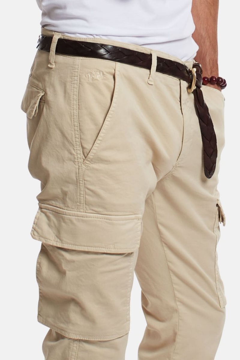 Pantalones Chinos La Martina Regular-fit Stretch Cotton Hombre Beige Chile | HBJ-2350