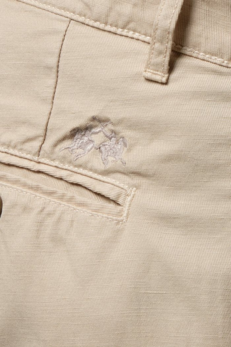 Pantalones Chinos La Martina Slim-fit Linen-blend Hombre Beige Chile | VOV-7486