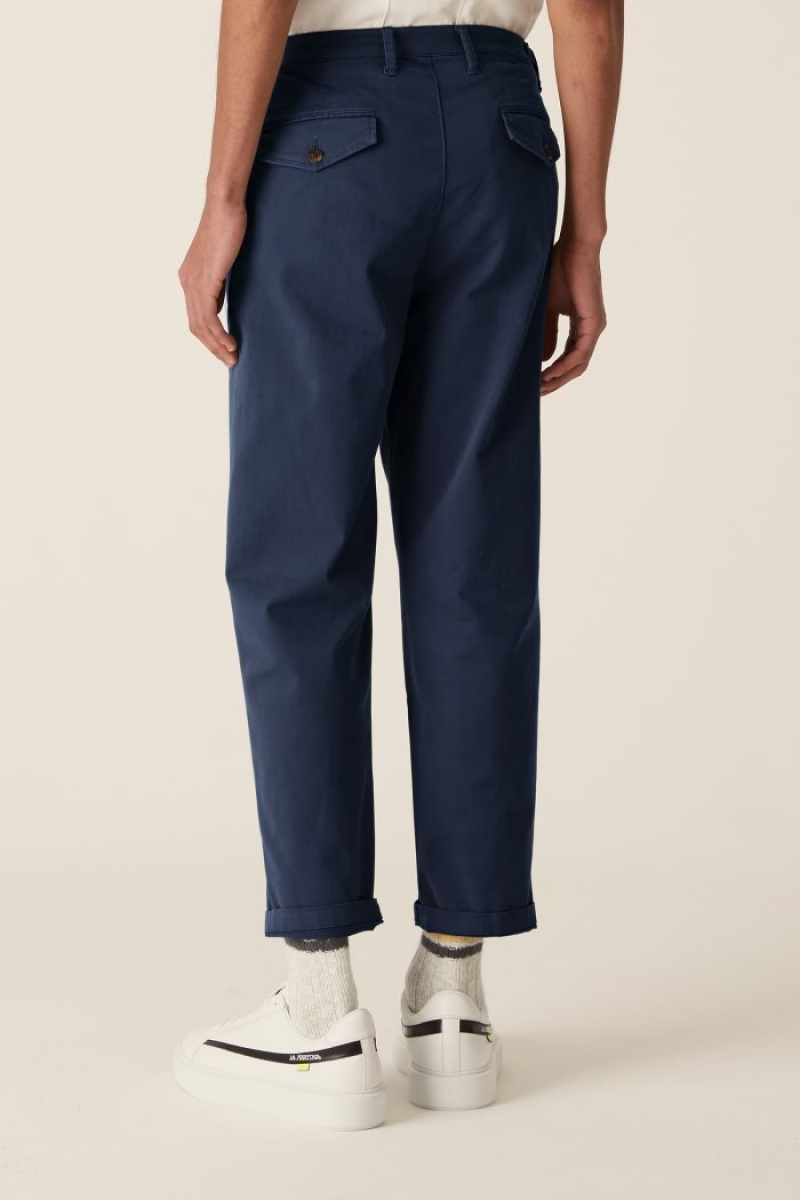 Pantalones Chinos La Martina Stretch Cotton Azul Marino Chile | OLW-0008