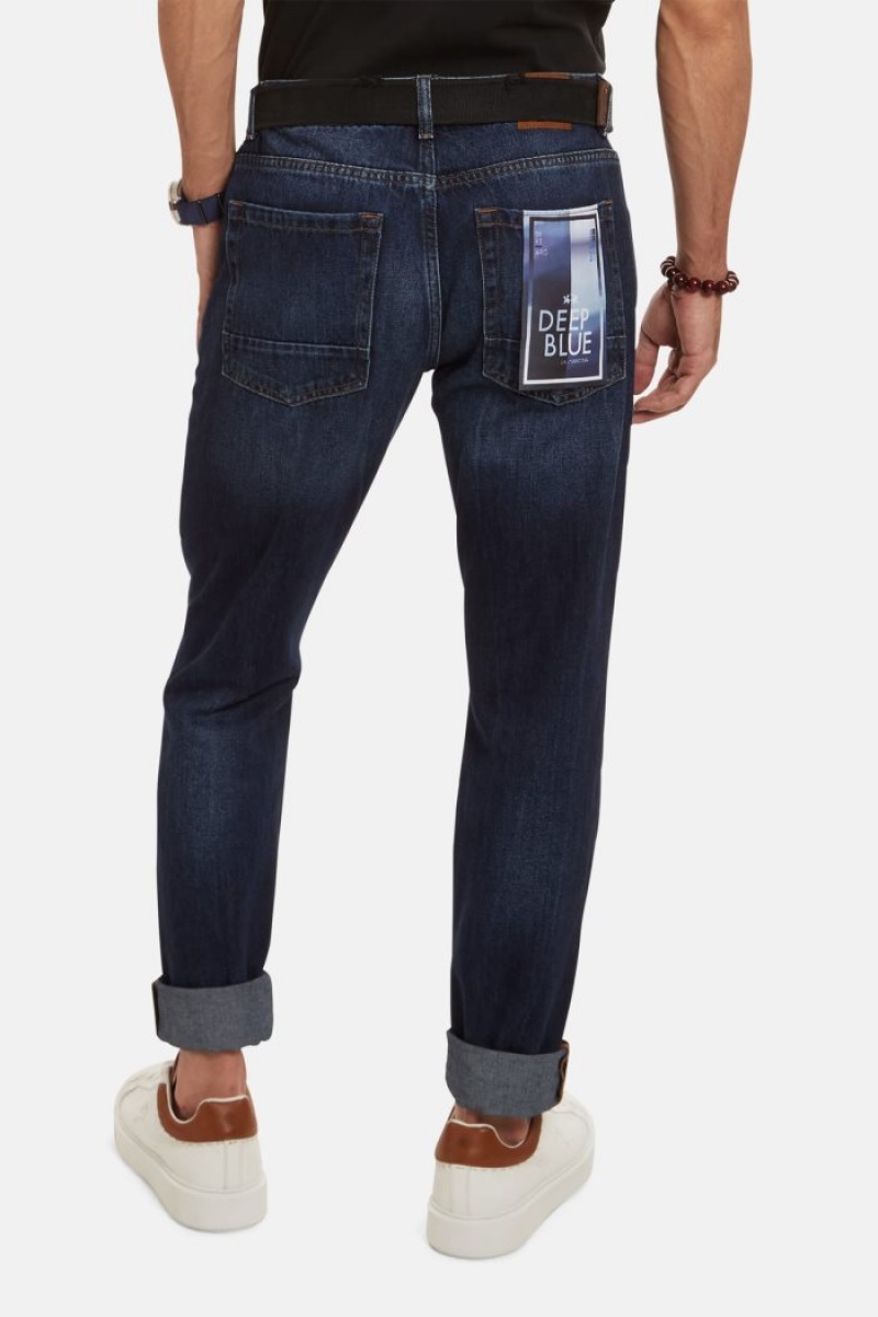 Pantalones La Martina Regular-fit 100% Cotton Hombre Indigo Oscuro Chile | IGV-2689