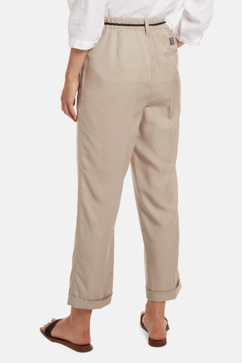 Pantalones La Martina Regular-fit Lyocell Mujer Beige Chile | TQX-1165