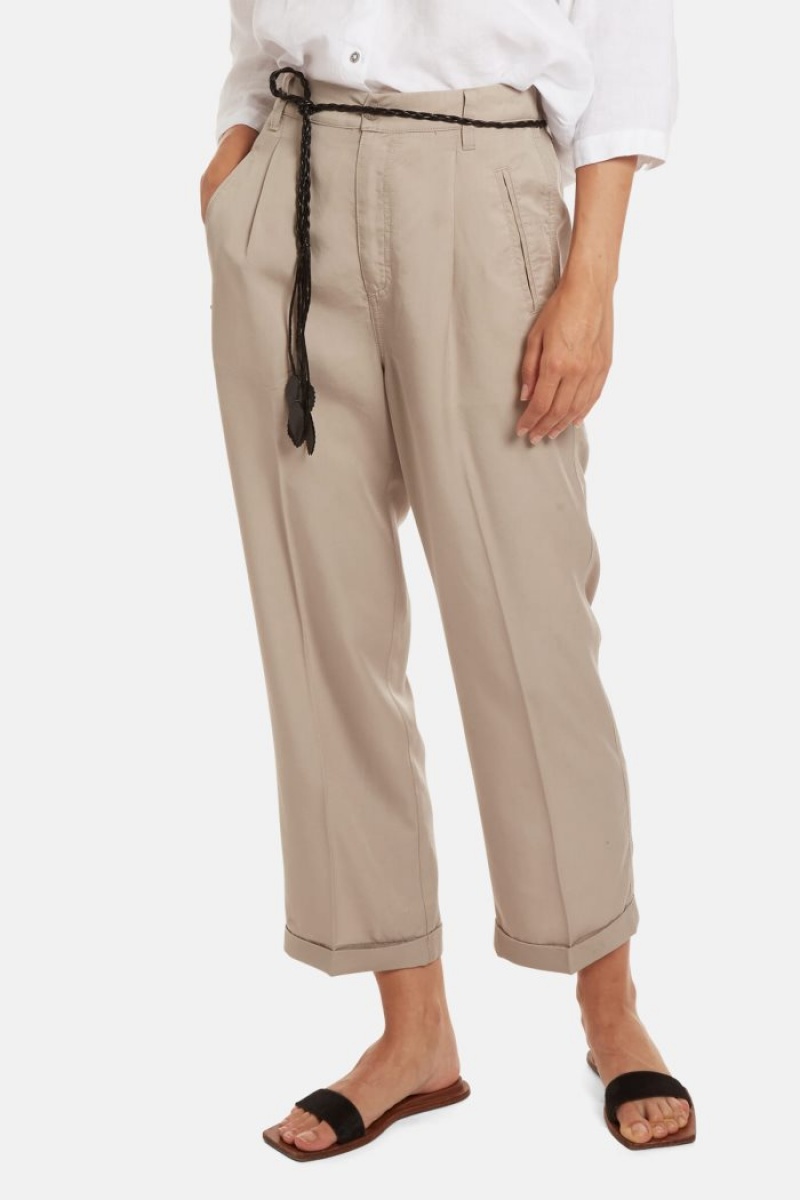 Pantalones La Martina Regular-fit Lyocell Mujer Beige Chile | TQX-1165