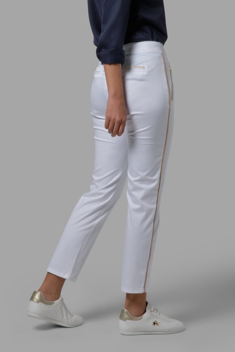 Pantalones La Martina Regular-fit Stretch Mujer Blancas Chile | EKH-0937