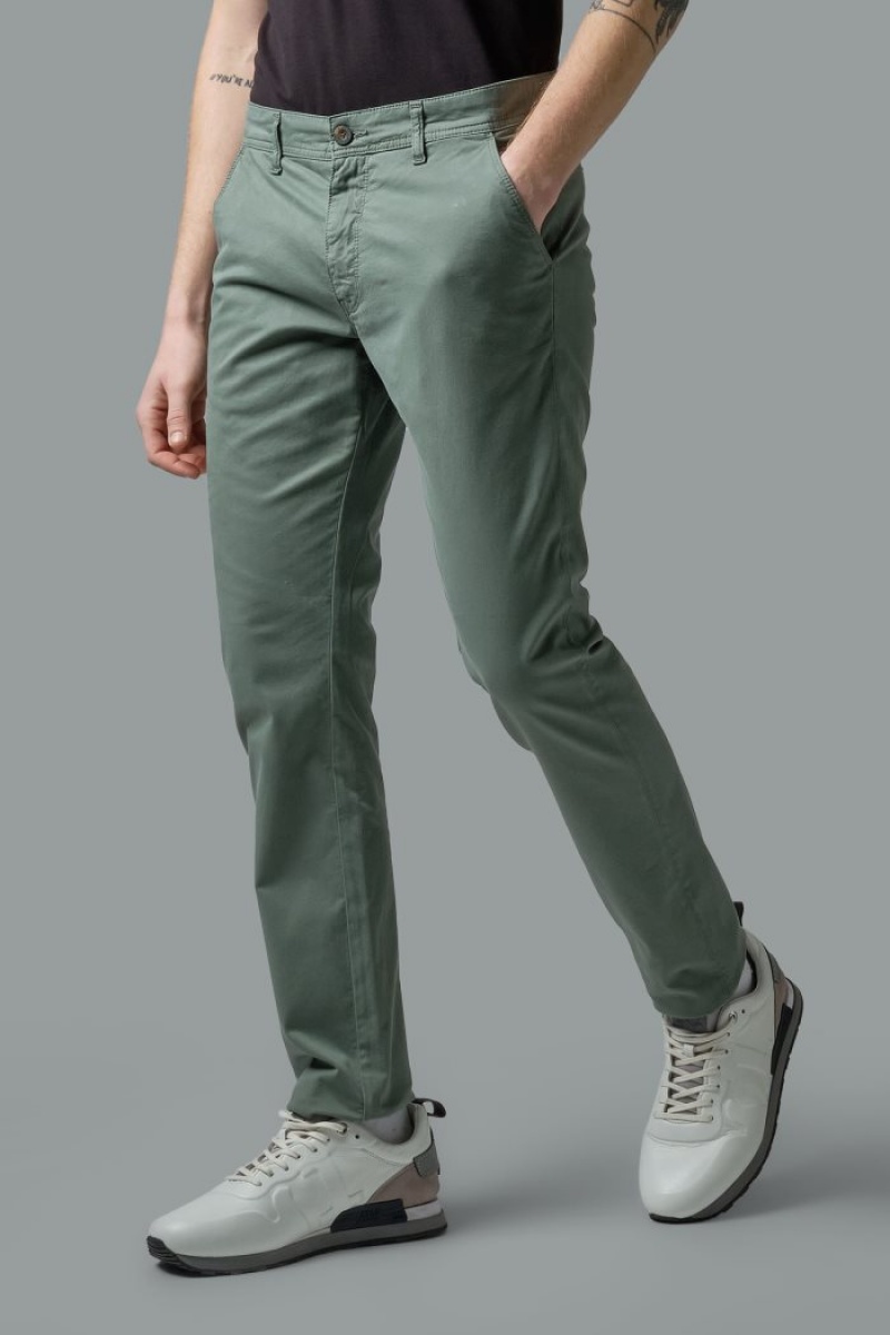 Pantalones La Martina Slim-fit Stretch Cotton Hombre Verde Oliva Chile | IEU-8517