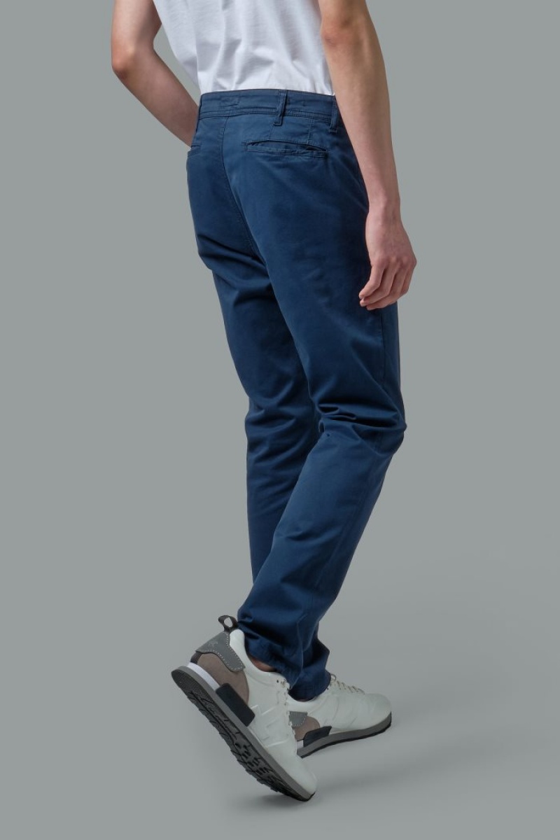 Pantalones La Martina Slim-fit Stretch Cotton Hombre Azul Marino Chile | SBU-6597