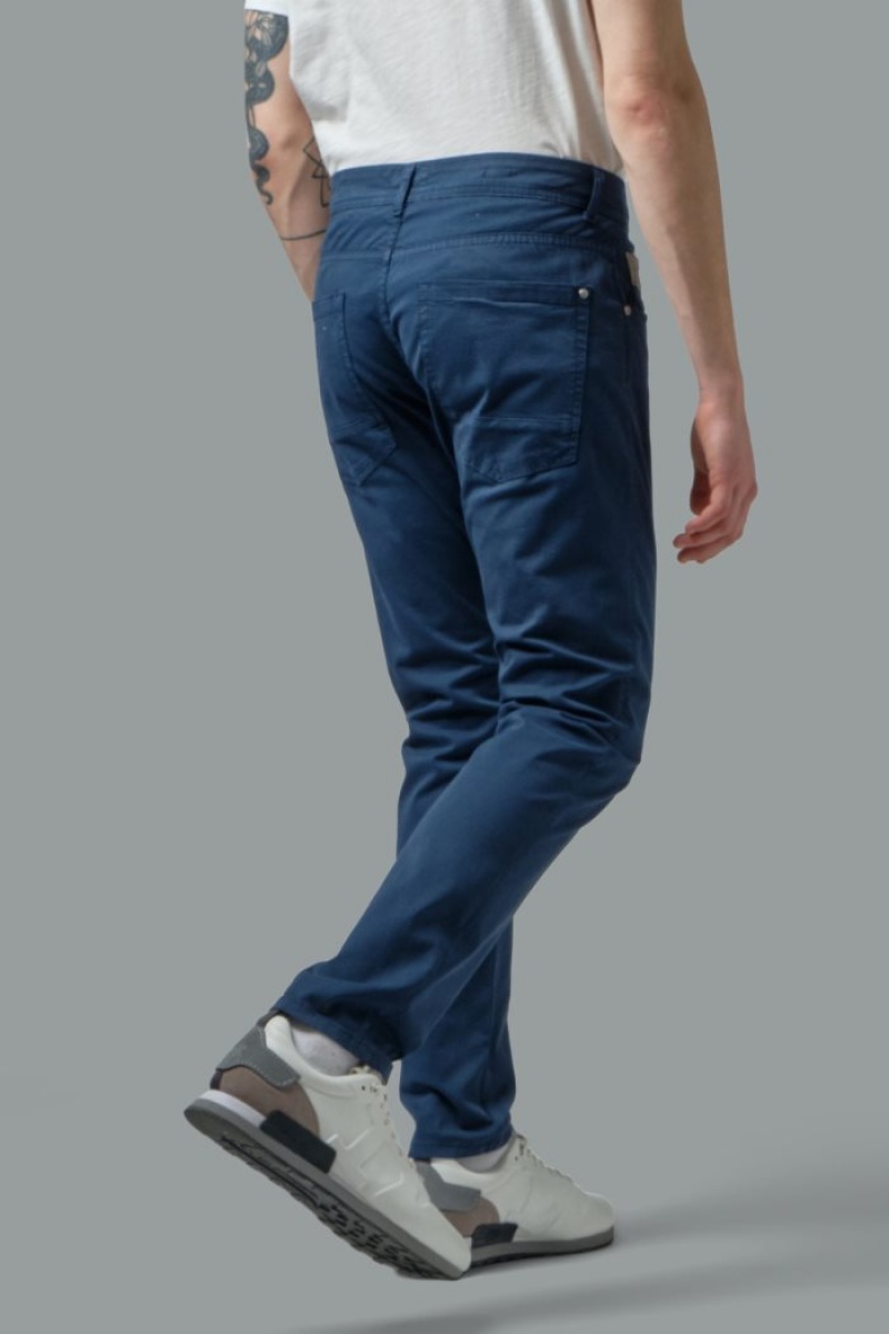 Pantalones La Martina Slim-fit Stretch Cotton Hombre Azul Marino Chile | OPX-7853