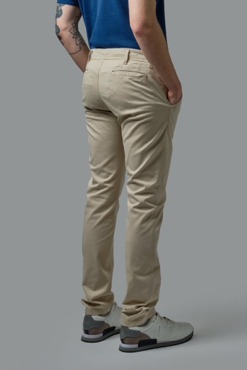 Pantalones La Martina Slim-fit Stretch Cotton Hombre Beige Chile | TLC-8699