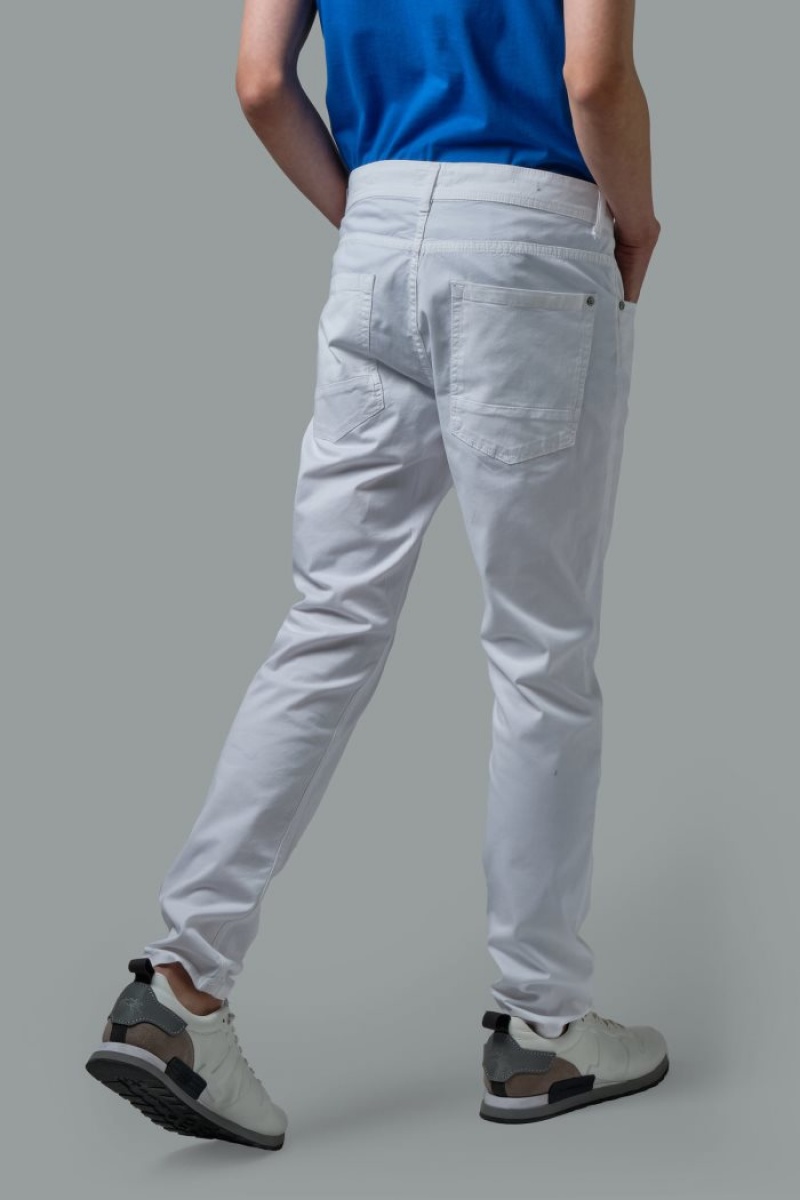 Pantalones La Martina Slim-fit Stretch Cotton Hombre Blancas Chile | PXW-5882