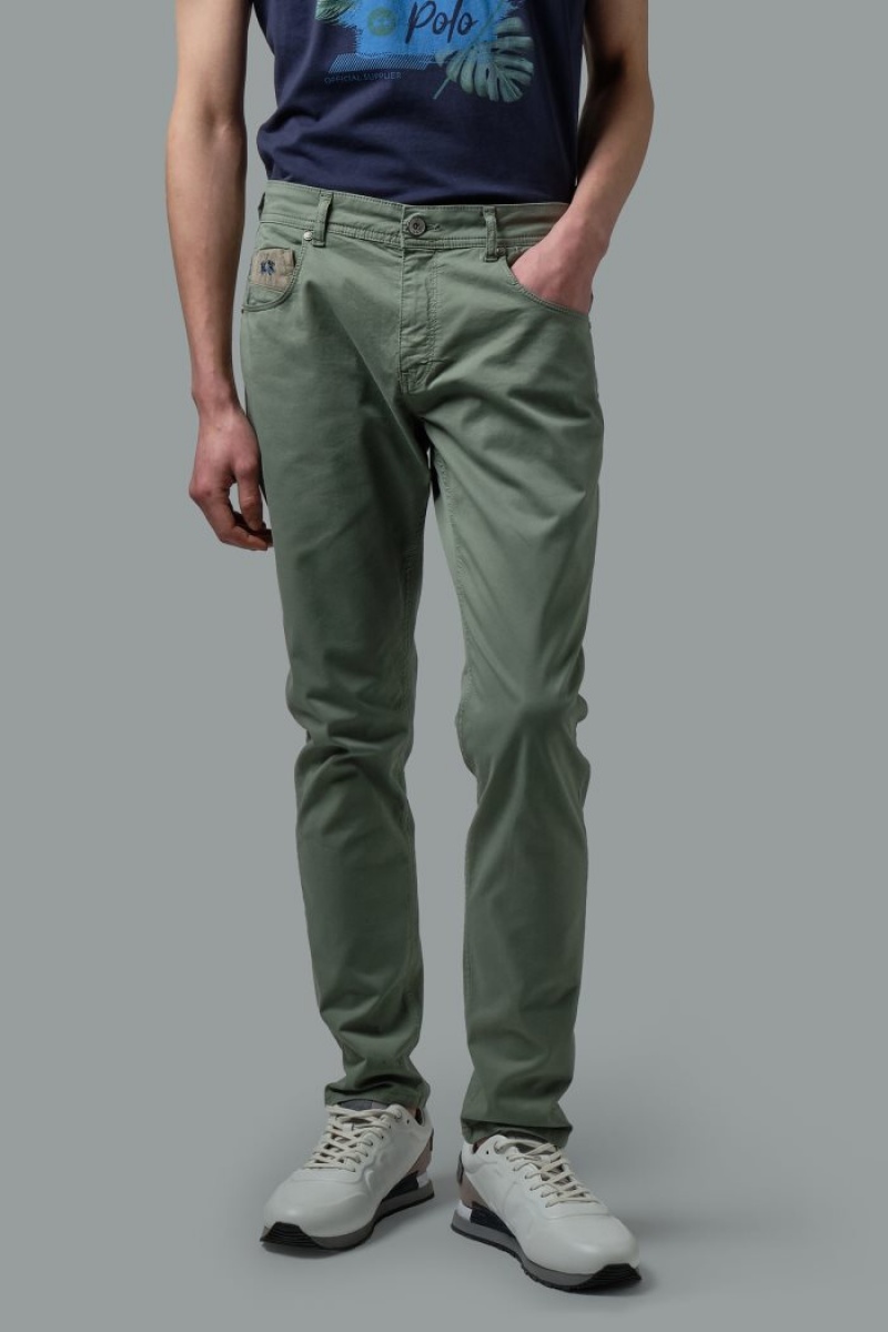 Pantalones La Martina Slim-fit Stretch Cotton Hombre Verde Oliva Chile | SPX-3712