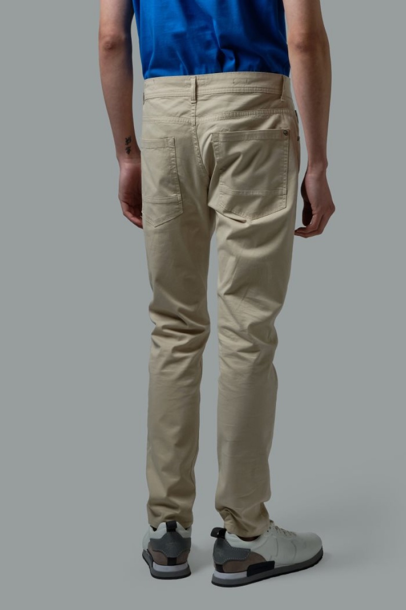 Pantalones La Martina Slim-fit Stretch Cotton Hombre Beige Chile | EVY-3421