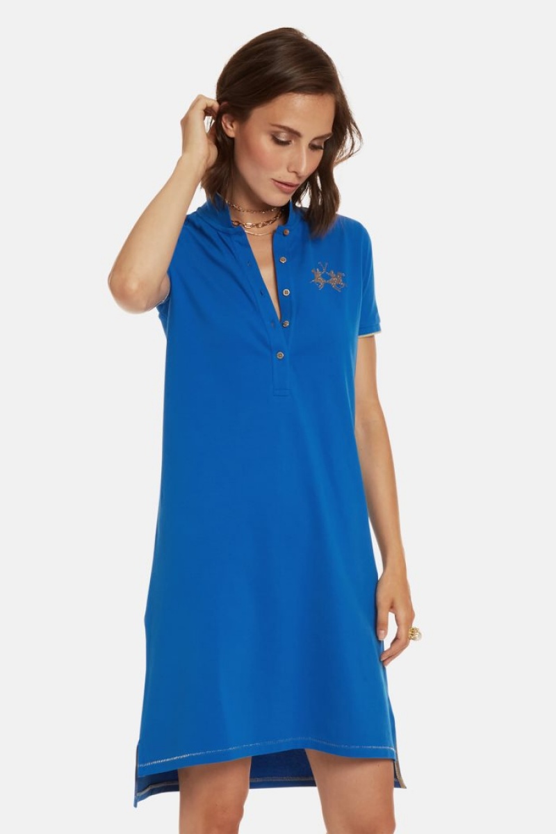 Polo Dress La Martina Regular-fit Mujer Azules Chile | CEO-2897