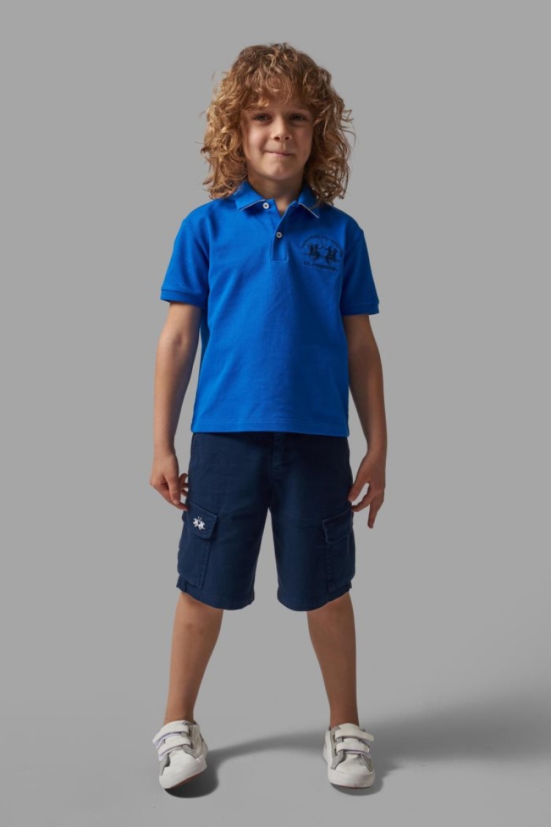 Polo La Martina Classic Cotton Niños Light Azules Chile | HTN-4563