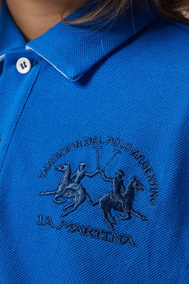 Polo La Martina Classic Cotton Niños Light Azules Chile | HTN-4563