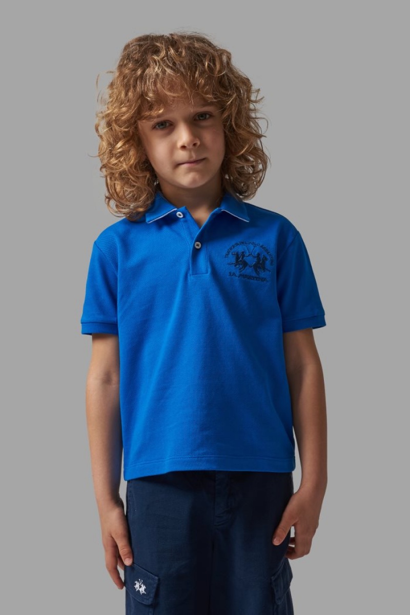 Polo La Martina Classic Cotton Niños Light Azules Chile | HTN-4563