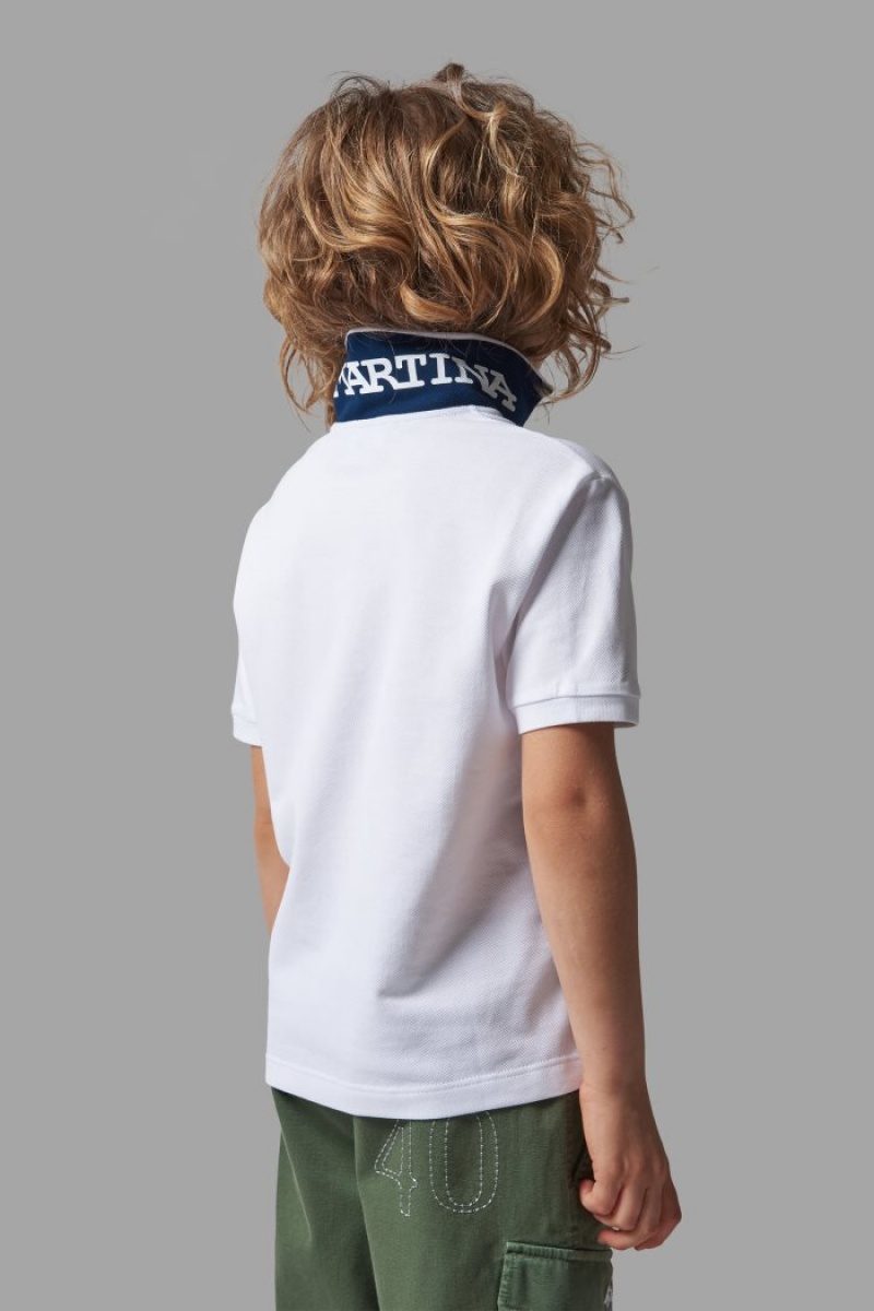 Polo La Martina Classic Cotton Niños Blancas / Azules Chile | OSI-5545