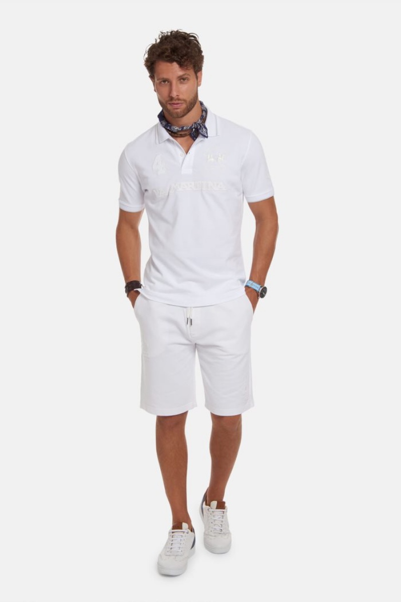 Polo La Martina Corta-sleeved Regular Fit Hombre Blancas Chile | CBY-5148