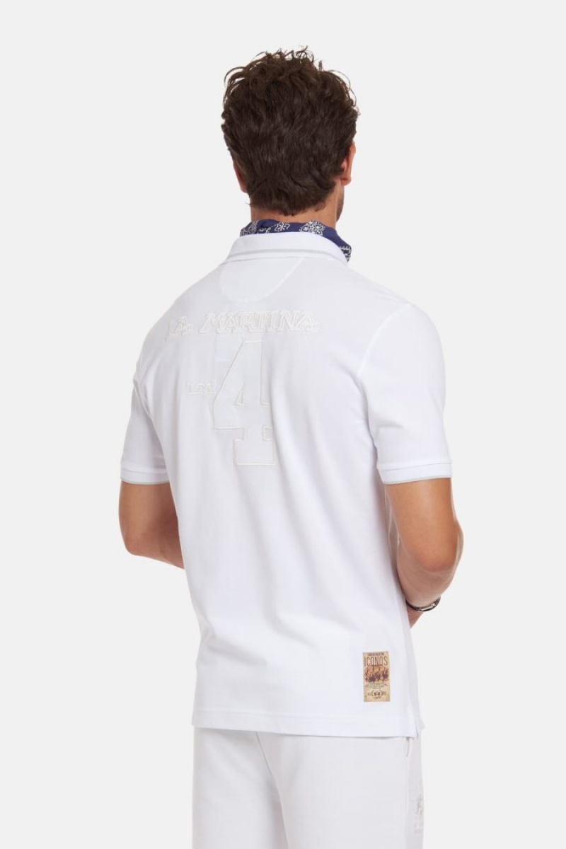 Polo La Martina Corta-sleeved Regular Fit Hombre Blancas Chile | CBY-5148