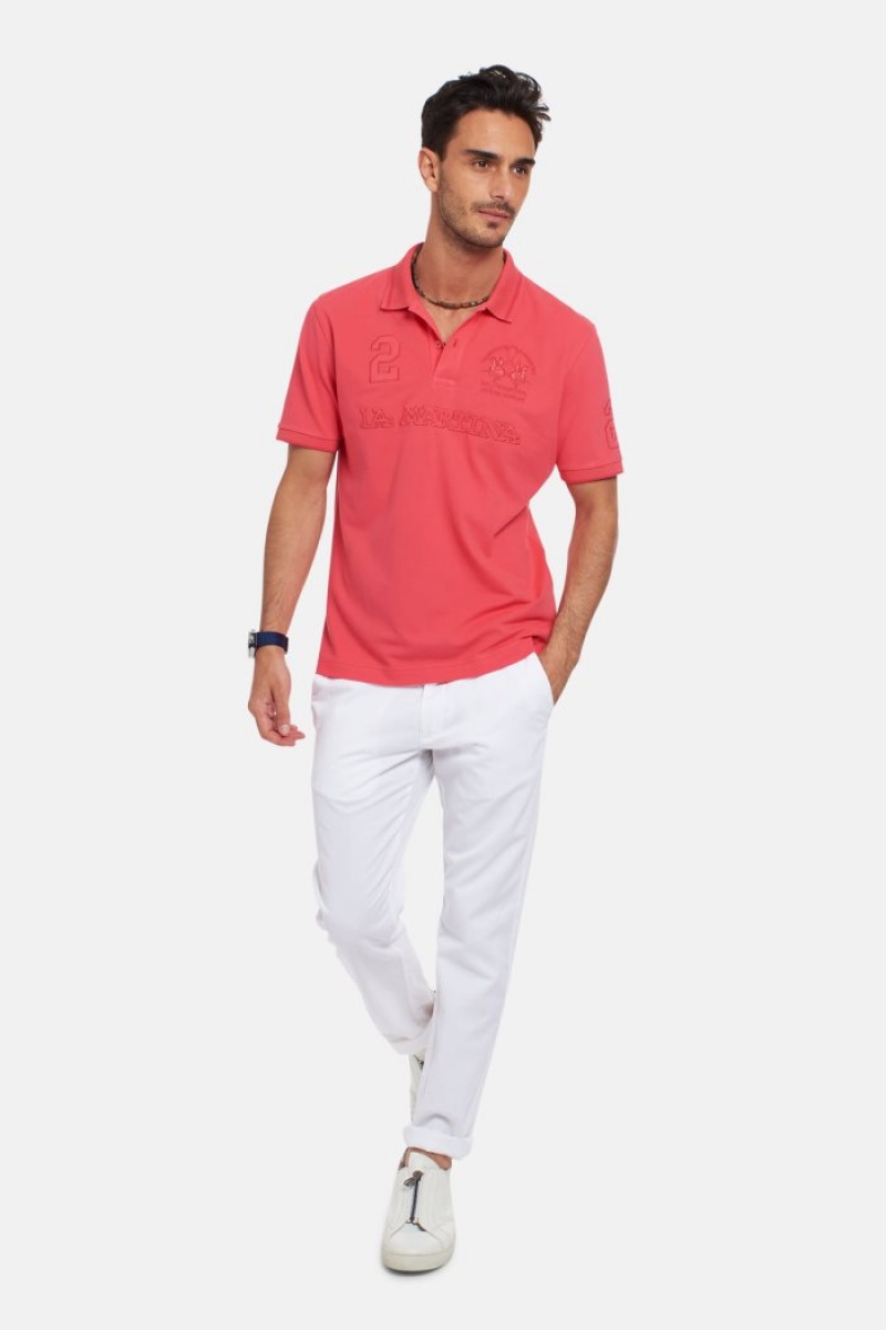 Polo La Martina Corta-sleeved Regular Fit Hombre Coral Chile | EJN-5754