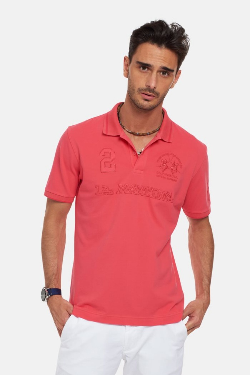 Polo La Martina Corta-sleeved Regular Fit Hombre Coral Chile | EJN-5754