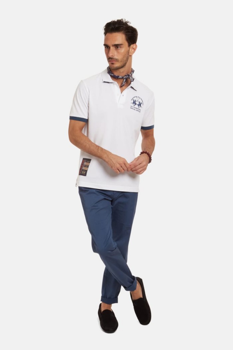 Polo La Martina Corta-sleeved Regular Fit Hombre Blancas Chile | RDU-3641