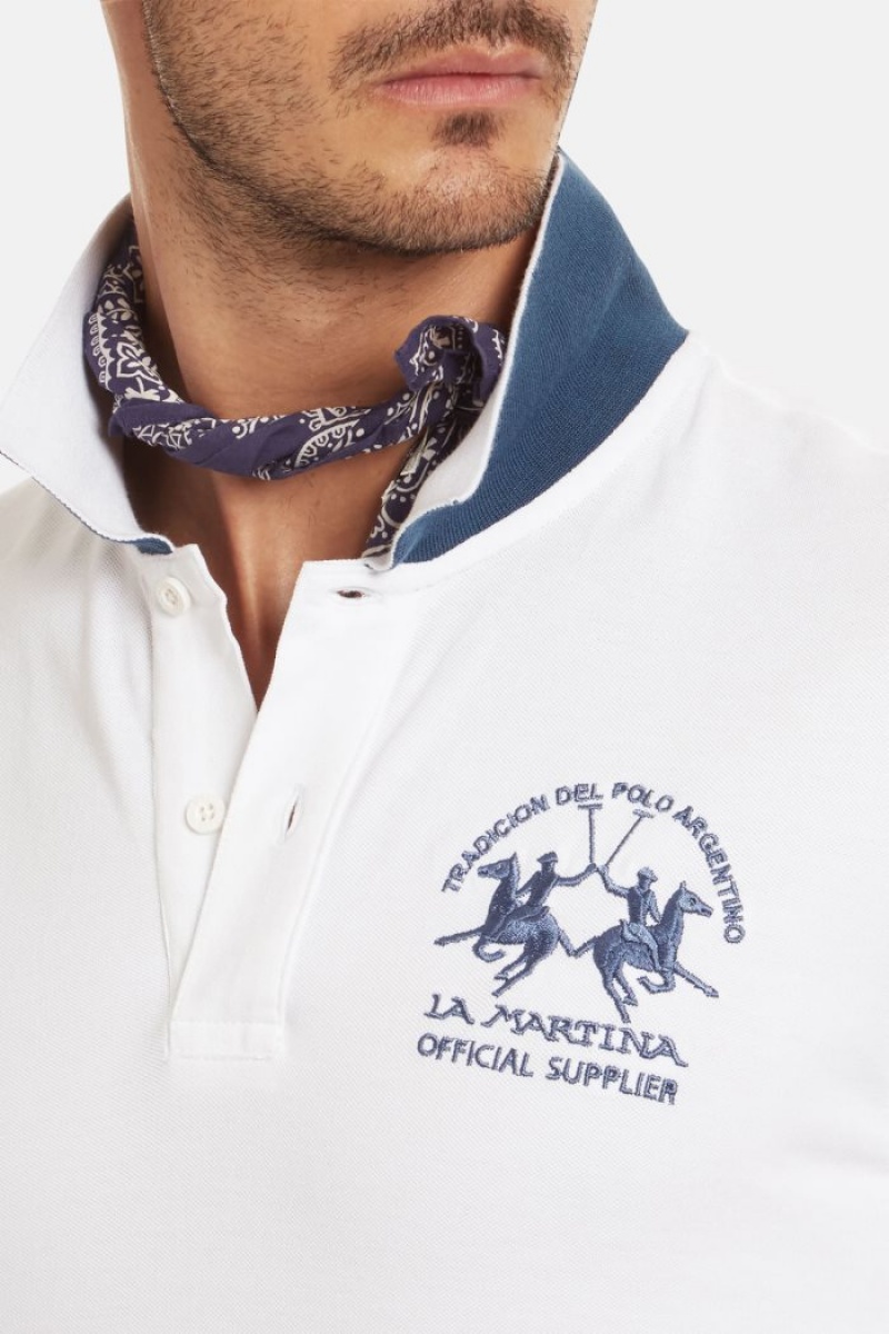 Polo La Martina Corta-sleeved Regular Fit Hombre Blancas Chile | RDU-3641