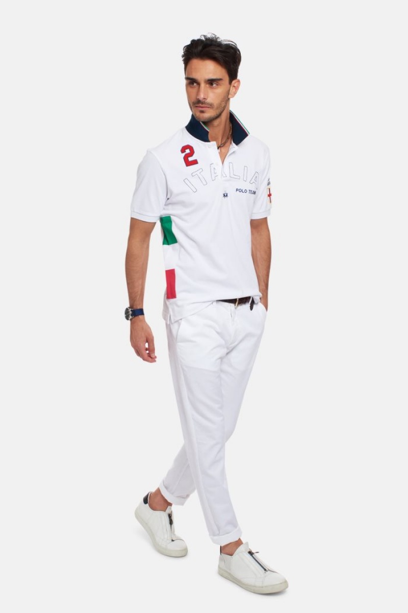 Polo La Martina Corta-sleeved Regular Fit Hombre Blancas Chile | WHX-7950