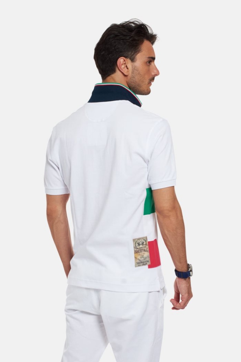 Polo La Martina Corta-sleeved Regular Fit Hombre Blancas Chile | WHX-7950