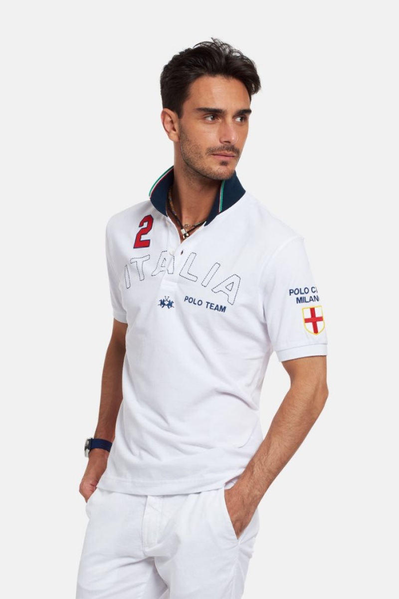 Polo La Martina Corta-sleeved Regular Fit Hombre Blancas Chile | WHX-7950