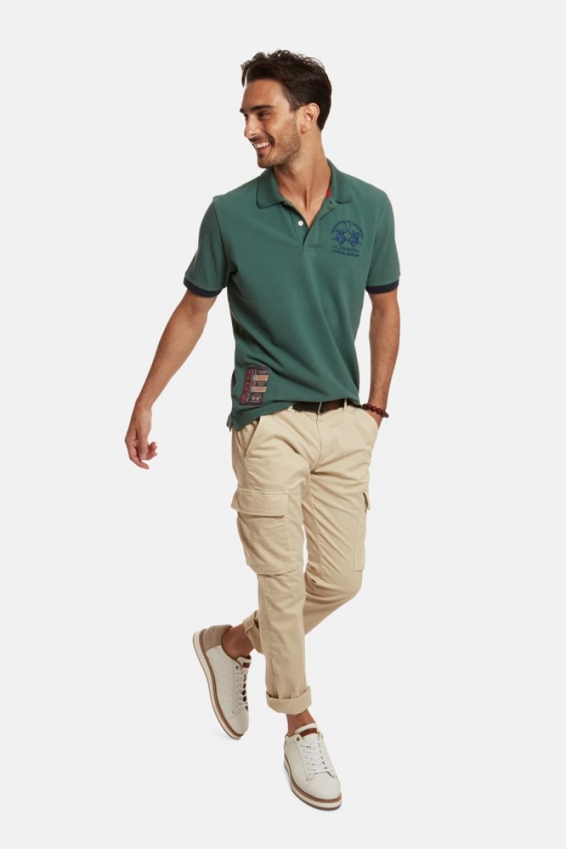 Polo La Martina Corta-sleeved Regular Fit Hombre Verde Chile | INW-6719