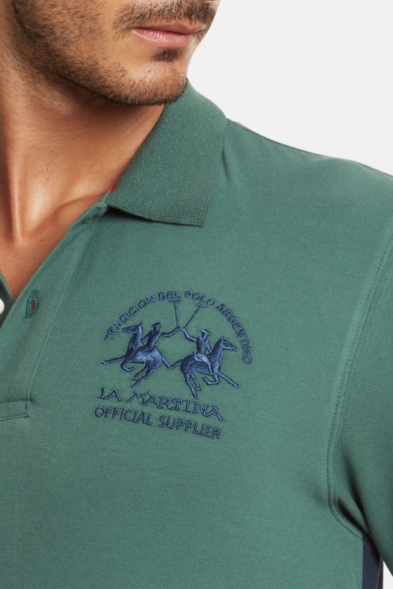 Polo La Martina Corta-sleeved Regular Fit Hombre Verde Chile | INW-6719