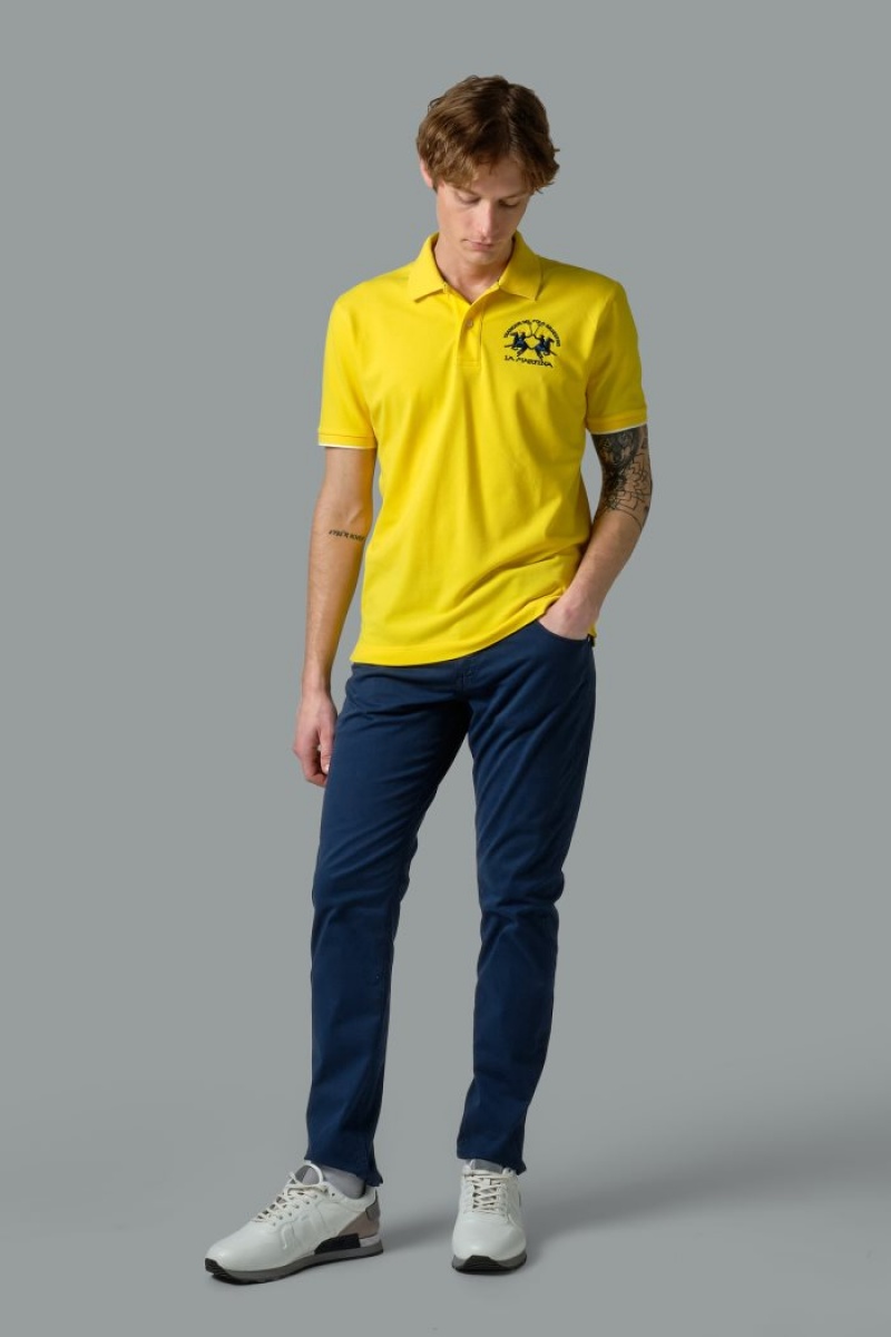 Polo La Martina Corta-sleeved Regular Fit Hombre Amarillo Chile | JJA-2906