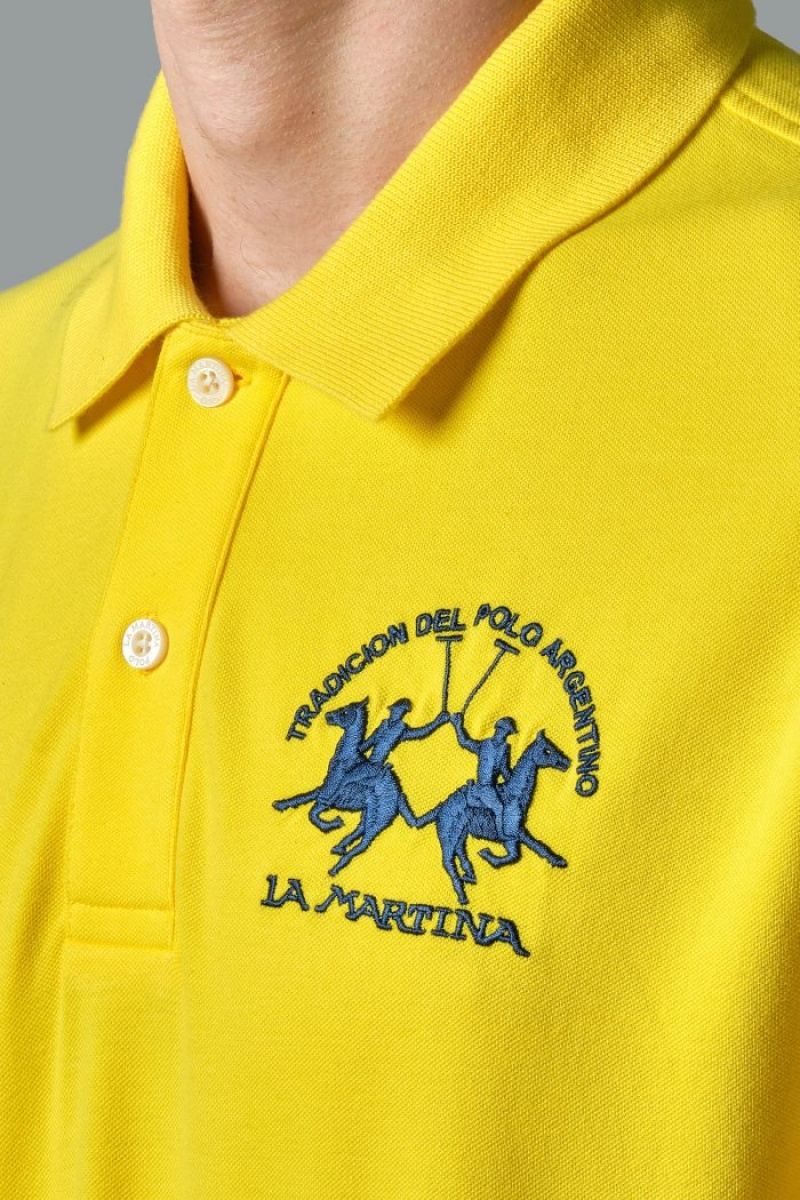 Polo La Martina Corta-sleeved Regular Fit Hombre Amarillo Chile | JJA-2906