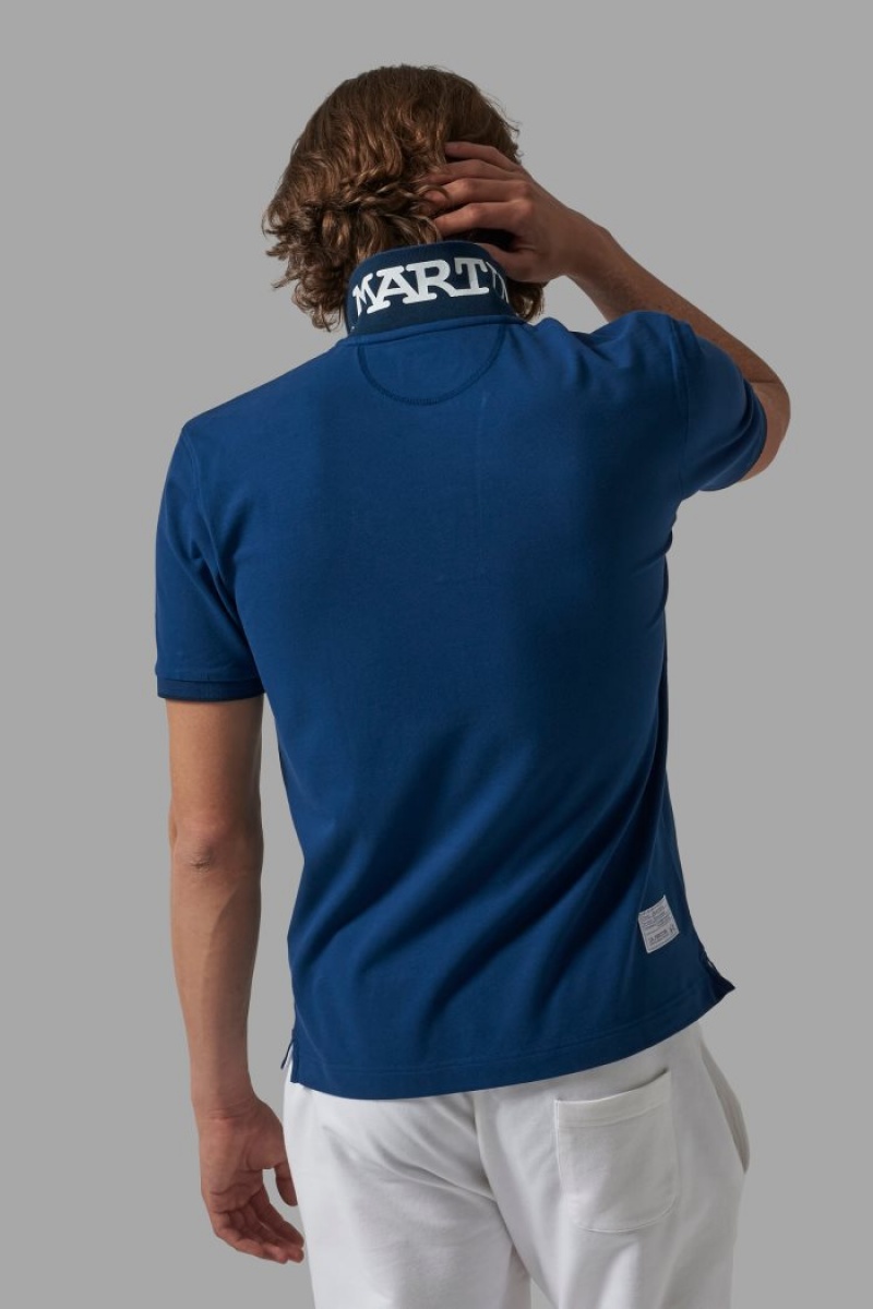 Polo La Martina Corta-sleeved Regular Fit Hombre Azules Chile | CGQ-7378