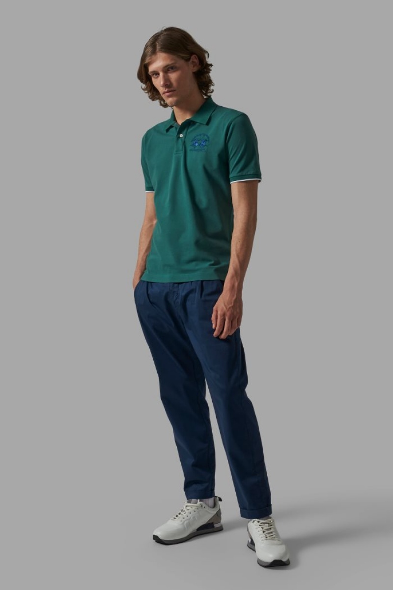 Polo La Martina Corta-sleeved Regular Fit Hombre Verde Chile | NAQ-9062