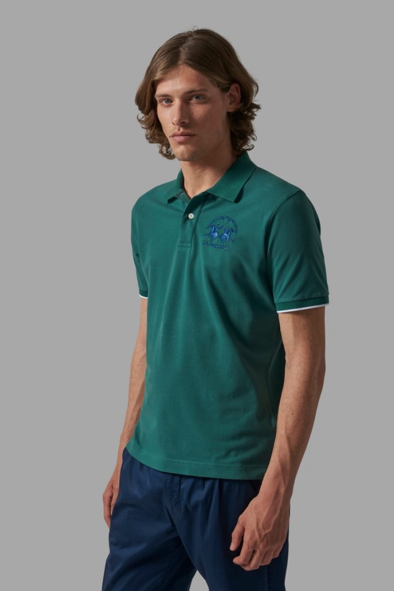 Polo La Martina Corta-sleeved Regular Fit Hombre Verde Chile | NAQ-9062