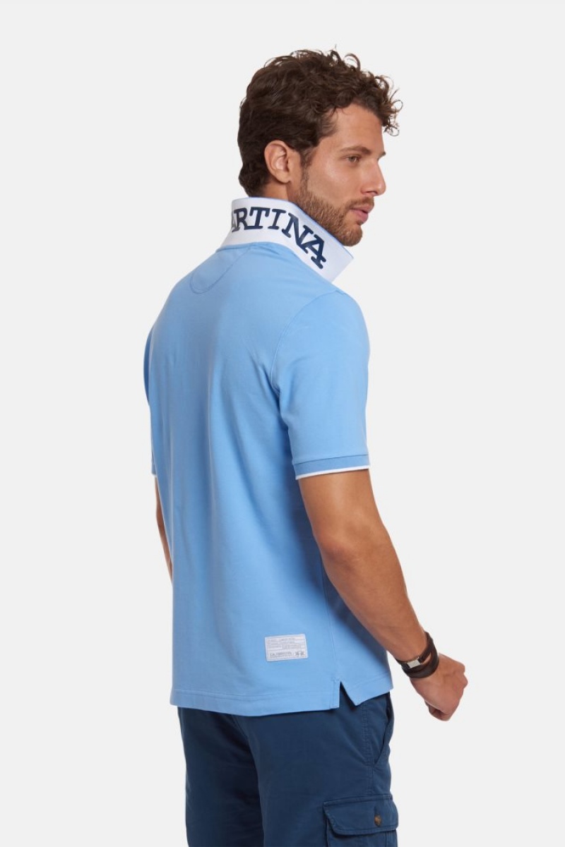 Polo La Martina Corta-sleeved Regular Fit Hombre Azules Chile | FWW-7042