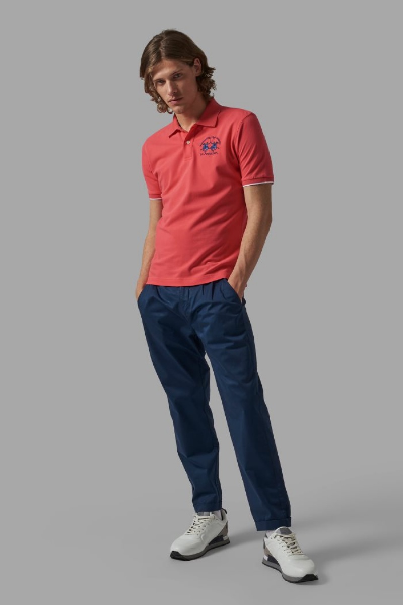 Polo La Martina Corta-sleeved Regular Fit Hombre Coral Chile | JBY-4845