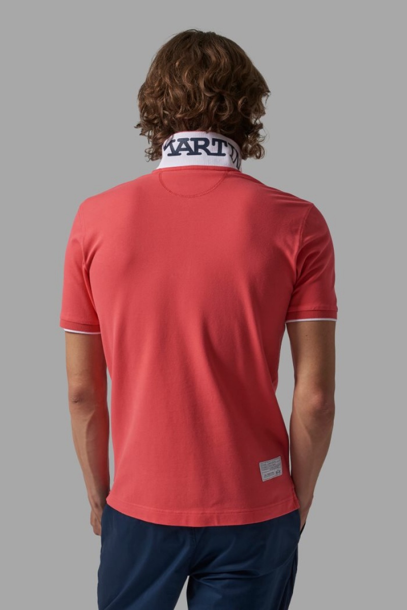 Polo La Martina Corta-sleeved Regular Fit Hombre Coral Chile | JBY-4845