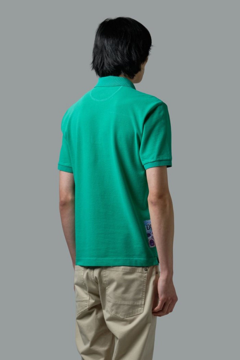 Polo La Martina Corta-sleeved Regular-fit Cotton Hombre Verde Chile | BNN-6860