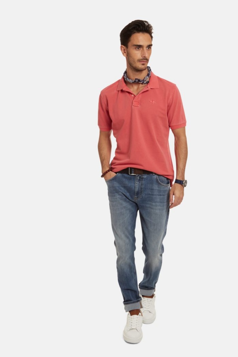 Polo La Martina Corta-sleeved Regular-fit Cotton Hombre Rojas Chile | STA-2596