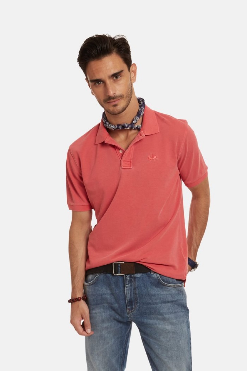 Polo La Martina Corta-sleeved Regular-fit Cotton Hombre Rojas Chile | STA-2596